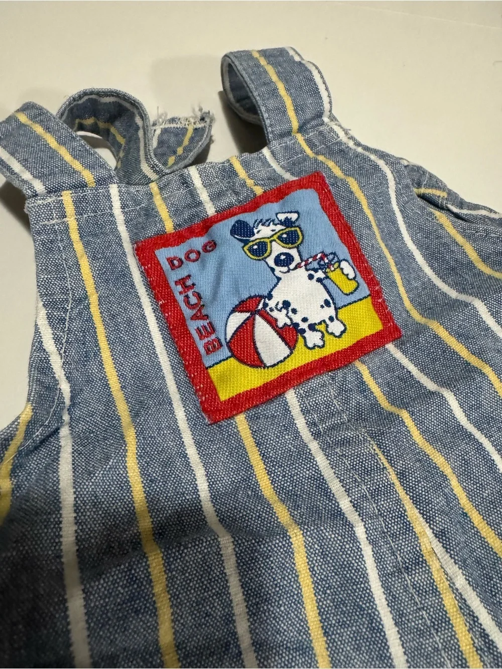 OshKosh B’Gosh Beach Dog Bubble Romper 3-6M Striped Shortalls Vintage